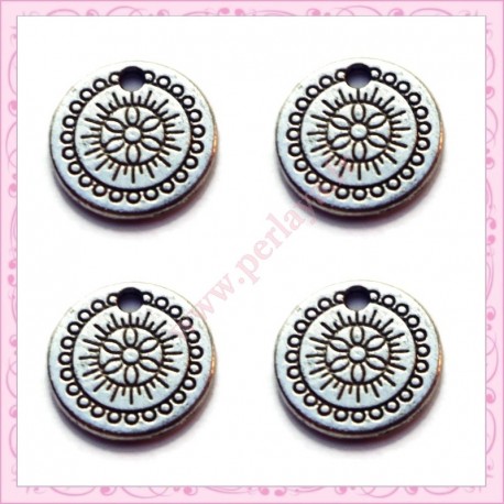 Lot de 100 sequins argentés 9mm en métal