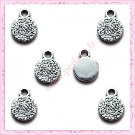 Lot de 50 breloques sequins ronds en métal 9mm