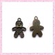 15 breloques bonhommes pain d'épice en métal bronze 1.8cm