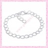 12 bracelets striés chaine en métal argentés