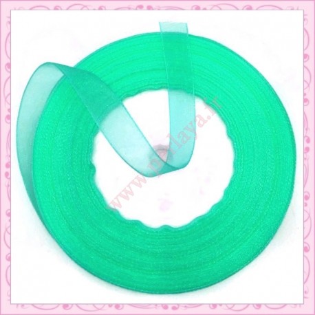 45 mètres de ruban organza 10mm vert