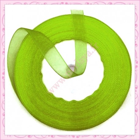 45 mètres de ruban organza 10mm vert turquoise