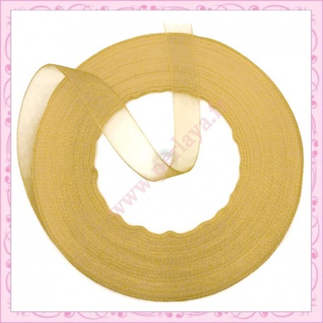 45 mètres de ruban organza 10mm pêche