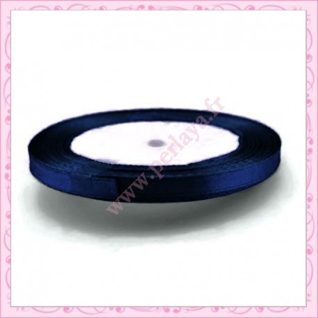 20 mètres de ruban satin 6mm bleu marine