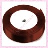 23 mètres de ruban satin 12mm marron chocolat