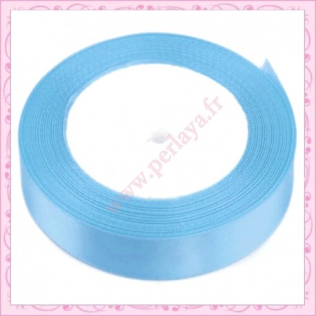 23 mètres de ruban satin 12mm bleu