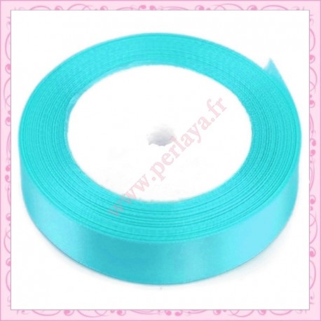 23 mètres de ruban satin 12mm bleu ciel
