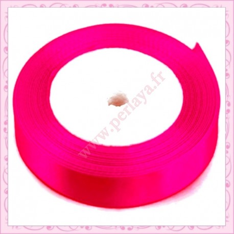 23 mètres de ruban satin 12mm rose fuhia