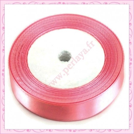 23 mètres de ruban satin 12mm rose