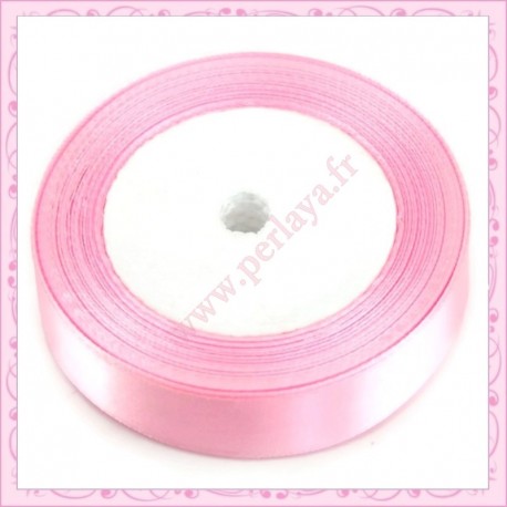 23 mètres de ruban satin 12mm rose