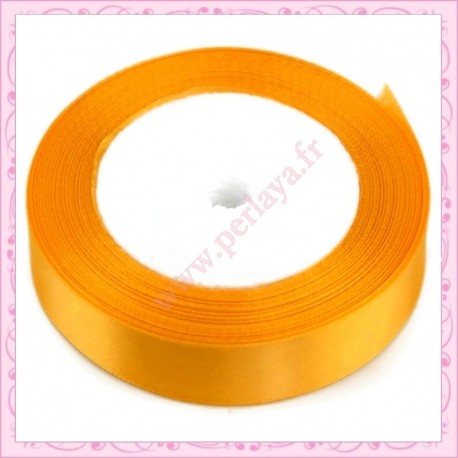 23 mètres de ruban satin 12mm orange