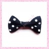  20 appliques noeuds noir à pois 2.8cm