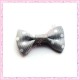 20 appliques noeuds gris à pois 2.8cm