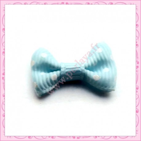 Lot de 20 appliques noeuds bleu à pois 2.8cm