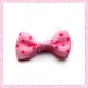 20 appliques noeuds rose à pois 2.8cm