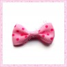  20 appliques noeuds rose à pois 2.8cm
