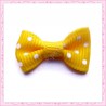  20 appliques noeuds jaune à pois 2.8cm