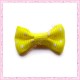  20 appliques noeuds jaune à pois 2.8cm
