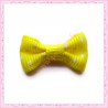  20 appliques noeuds jaune à pois 2.8cm
