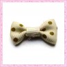  20 appliques noeuds crème à pois 2.8cm