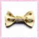 Lot de 20 appliques noeuds jaune à pois 2.8cm