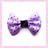  20 appliques noeuds satinées violet et noir à pois à coller 3.5cm