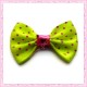 Lot de 20 appliques noeuds satinées rose à pois à coller 3.5cm