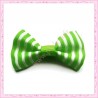  20 appliques noeuds vert et blanc à rayures 3.5cm