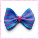 Lot de 20 appliques noeuds bleu et blanc à rayures 3.5cm