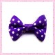 20 appliques noeuds violet et blanc à pois 3.5cm