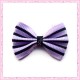 20 appliques noeuds violet et noir à rayures 3.5cm