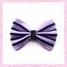  20 appliques noeuds violet et noir à rayures 3.5cm
