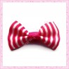  20 appliques noeuds rose fushia et blanc à rayures 3.5cm