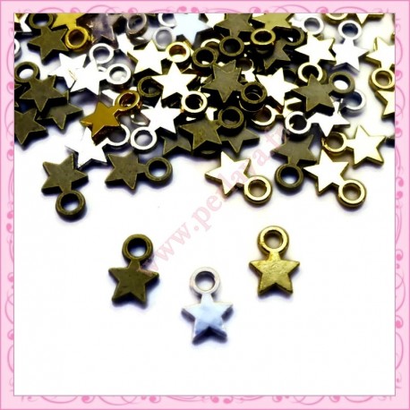 Lot de 170 breloques étoiles argentées 11mm