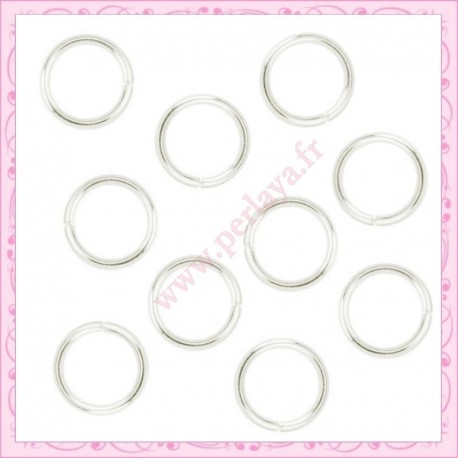 Lot de 300 anneaux argentés 12mm