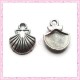 Lot de 15 breloques coquillage en métal argentées 1.5cm