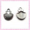  15 breloques coquillage en métal argentées 1.5cm