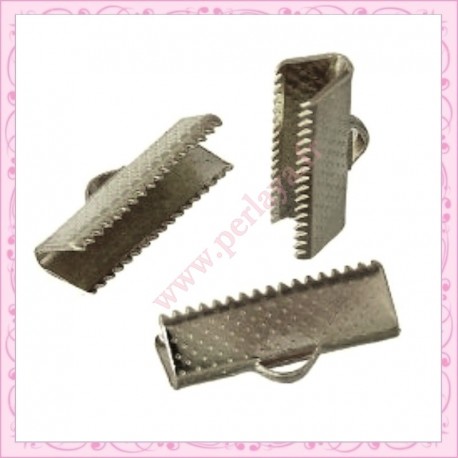 Lot de 50 griffes pour ruban argentées foncées 30mm
