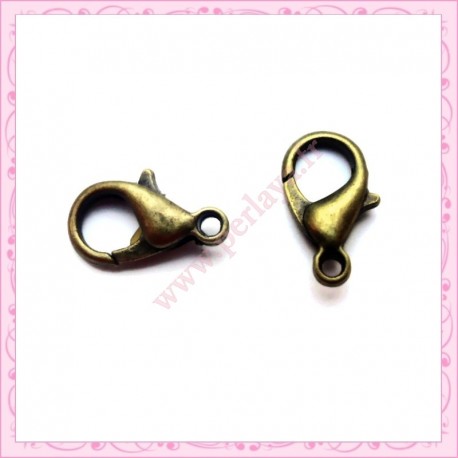Lot de 50 fermoirs argentés 14mm