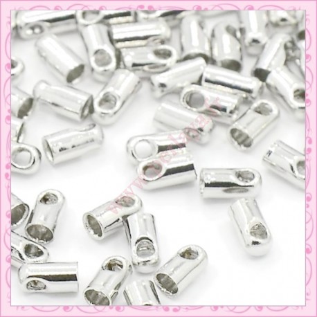 50 embouts à cordon argenté