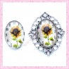 4 cabochons en verre oval 18x25mm horloge
