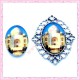 4 cabochons en verre oval 18x25mm Taj Mahal