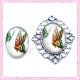4 cabochons en verre oval 18x25mm papillon