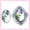 4 cabochons en verre oval 18x25mm papillon