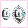4 cabochons en verre oval 18x25mm Arc de Triomphe