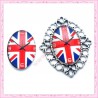 4 cabochons en verre oval 18x25mm horloge angleterre