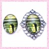 4 cabochons en verre oval 18x25mm Arc de Triomphe