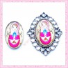 4 cabochons en verre oval 18x25mm poupée russe