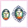 4 cabochons en verre oval 18x25mm horloge café paris