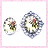 4 cabochons en verre oval 18x25mm horloge